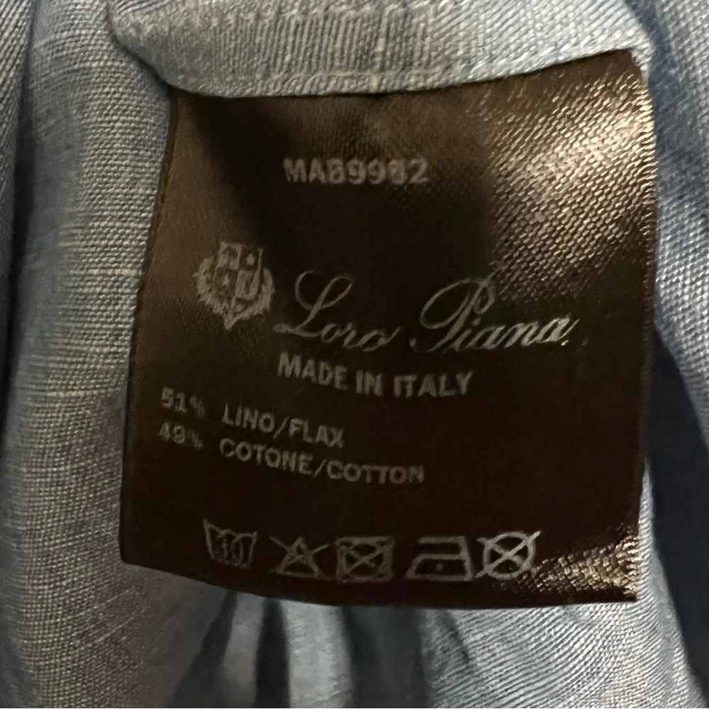 Loro Piana Ladies Linen Long Sleeve Vibrant Dress Shirt | Size IT 50/ US 14 - Picture 4 of 5
